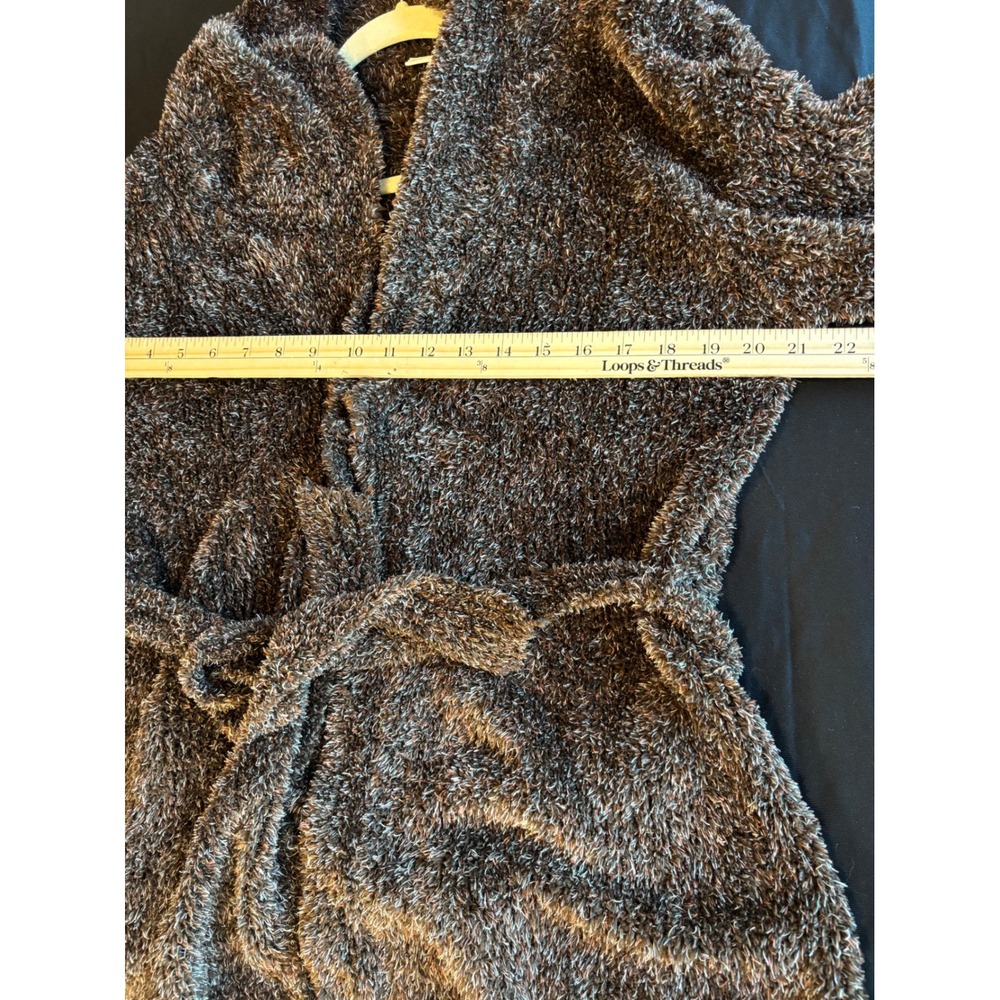 White Stag Woodland Brown Fuzzy Eyelash Knit Belted Cardigan Sweater Large - Picture 6 of 7